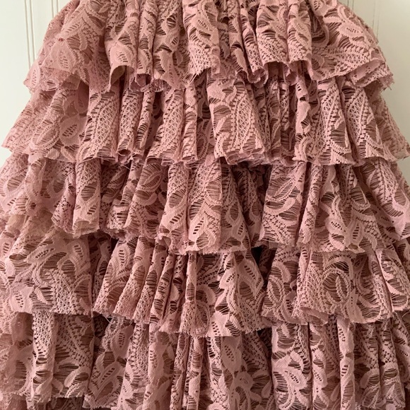 Joyfolie Pink Lace Tiered Dress - Picture 7 of 7